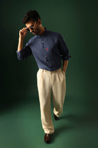 Bird Irish Linen Shirt - Navy