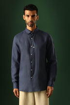 Spade Irish linen shirt - Navy