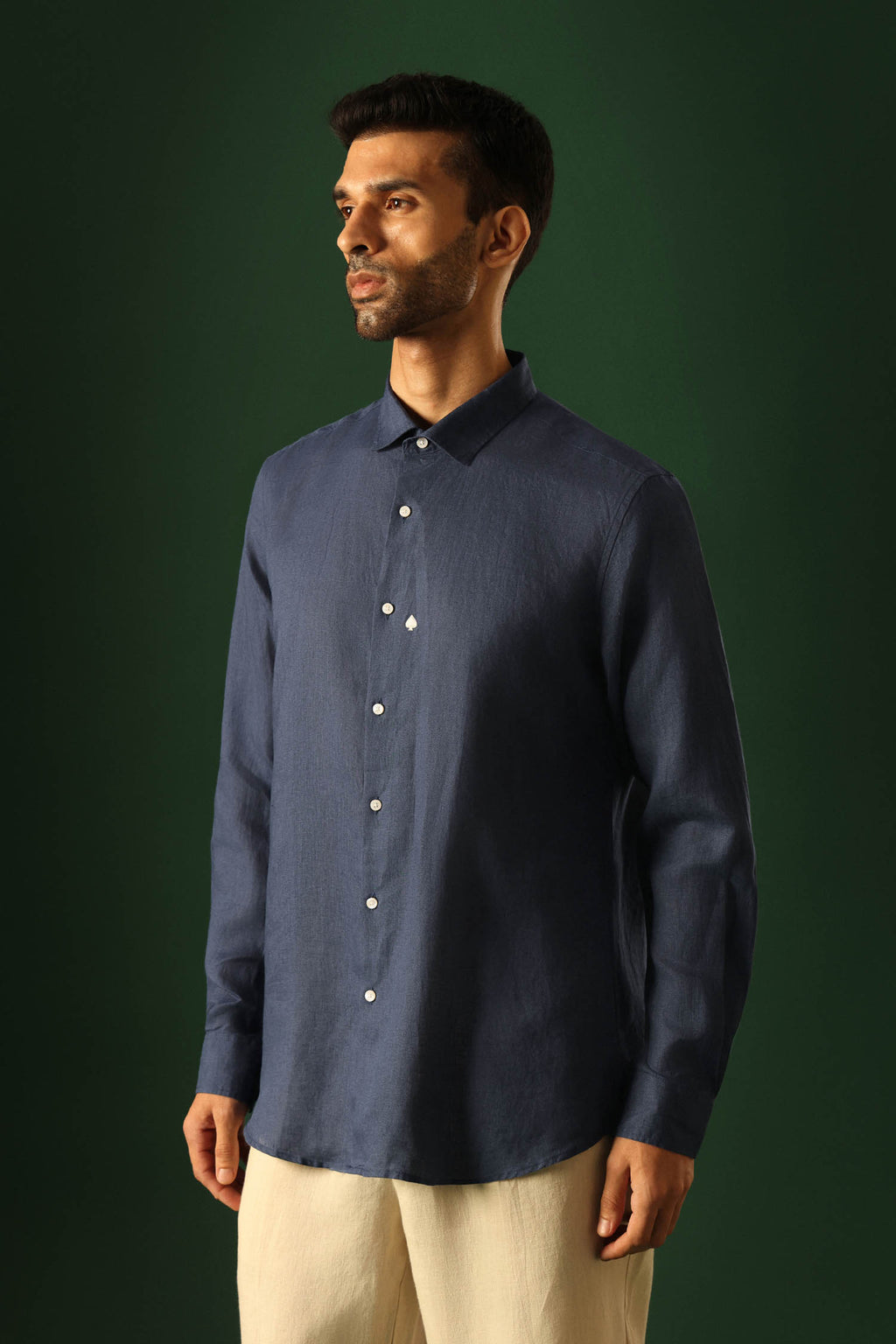 Spade Irish linen shirt - Navy