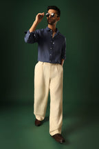 Spade Irish linen shirt - Navy