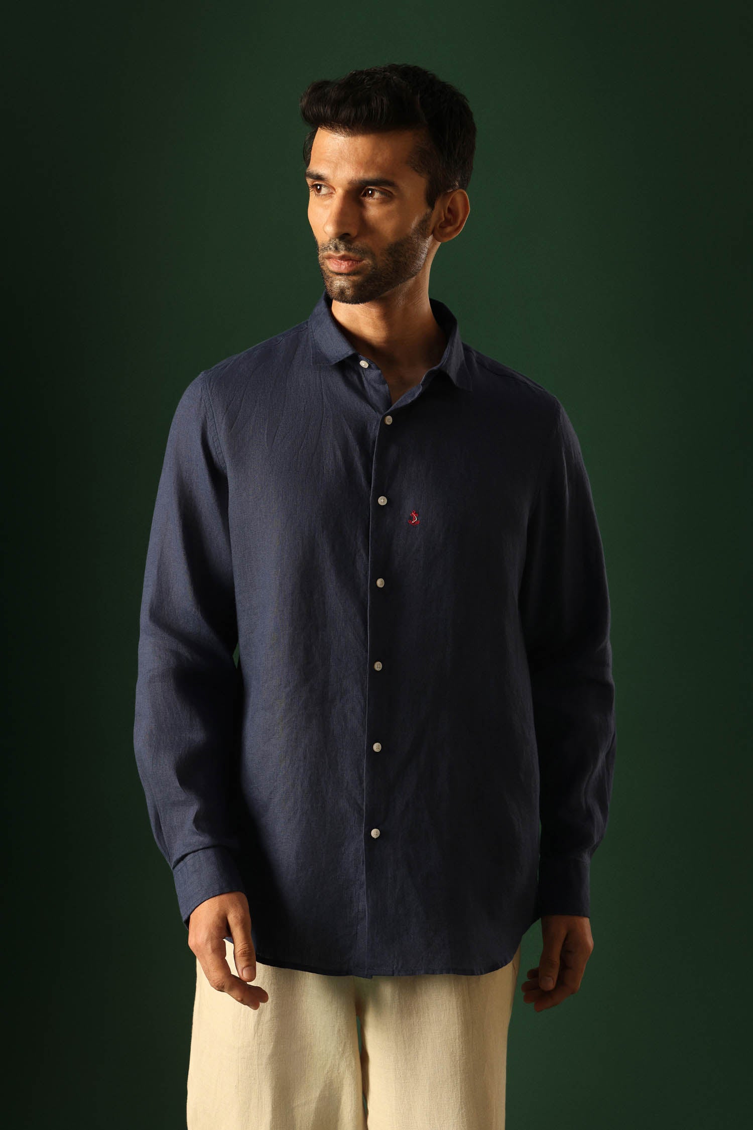 ANCHOR Irish linen shirt - Navy