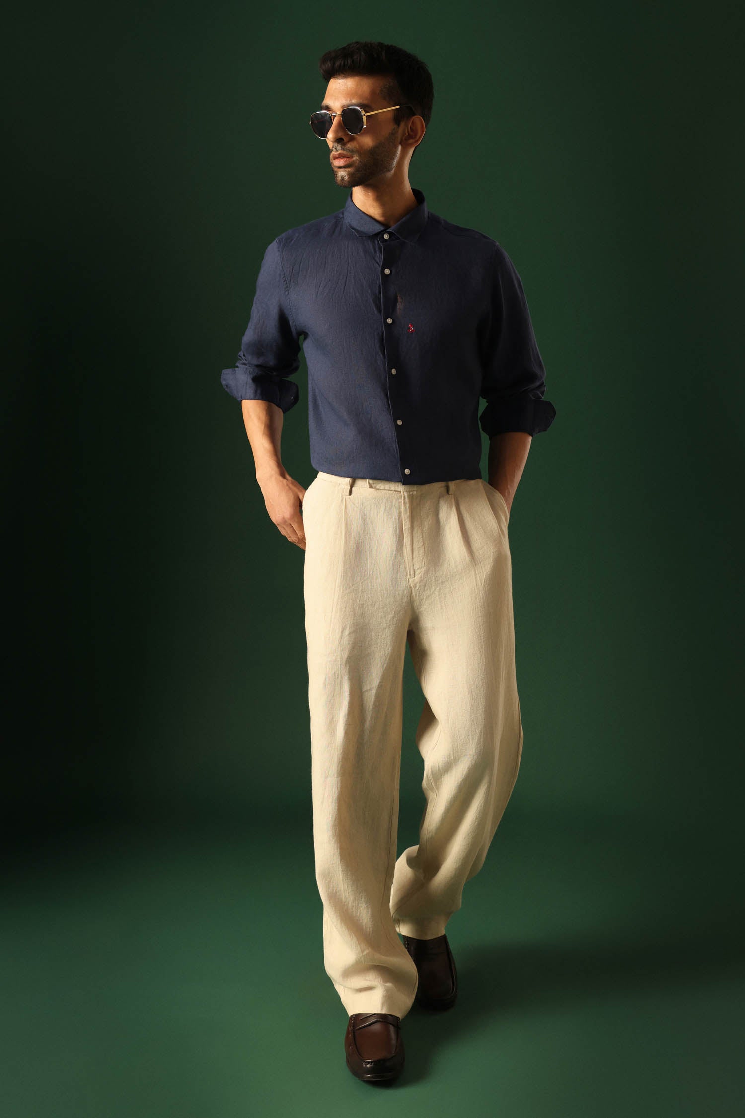 ANCHOR Irish linen shirt - Navy