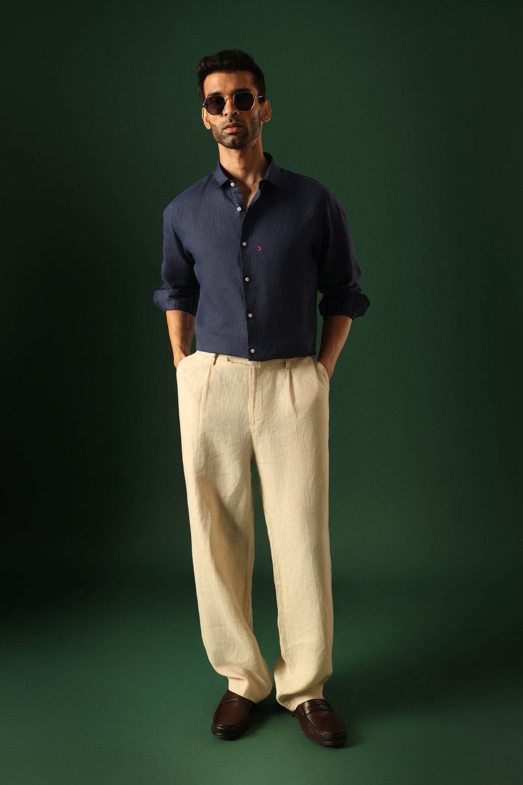 ANCHOR Irish linen shirt - Navy