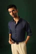 ANCHOR Irish linen shirt - Navy