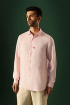 Bird Irish Linen Shirt - Pink