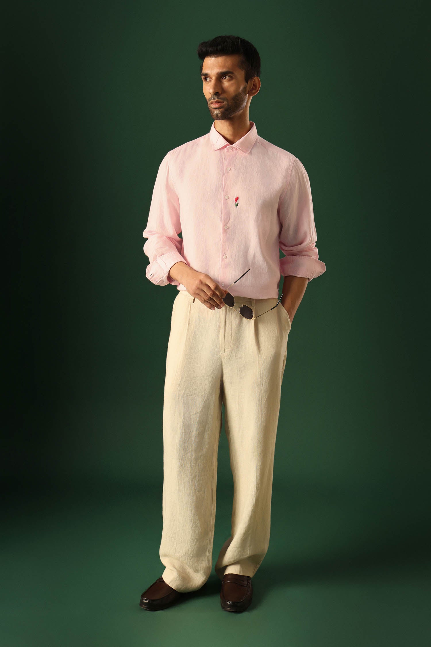 Lilly Irish Linen Shirt - Pink