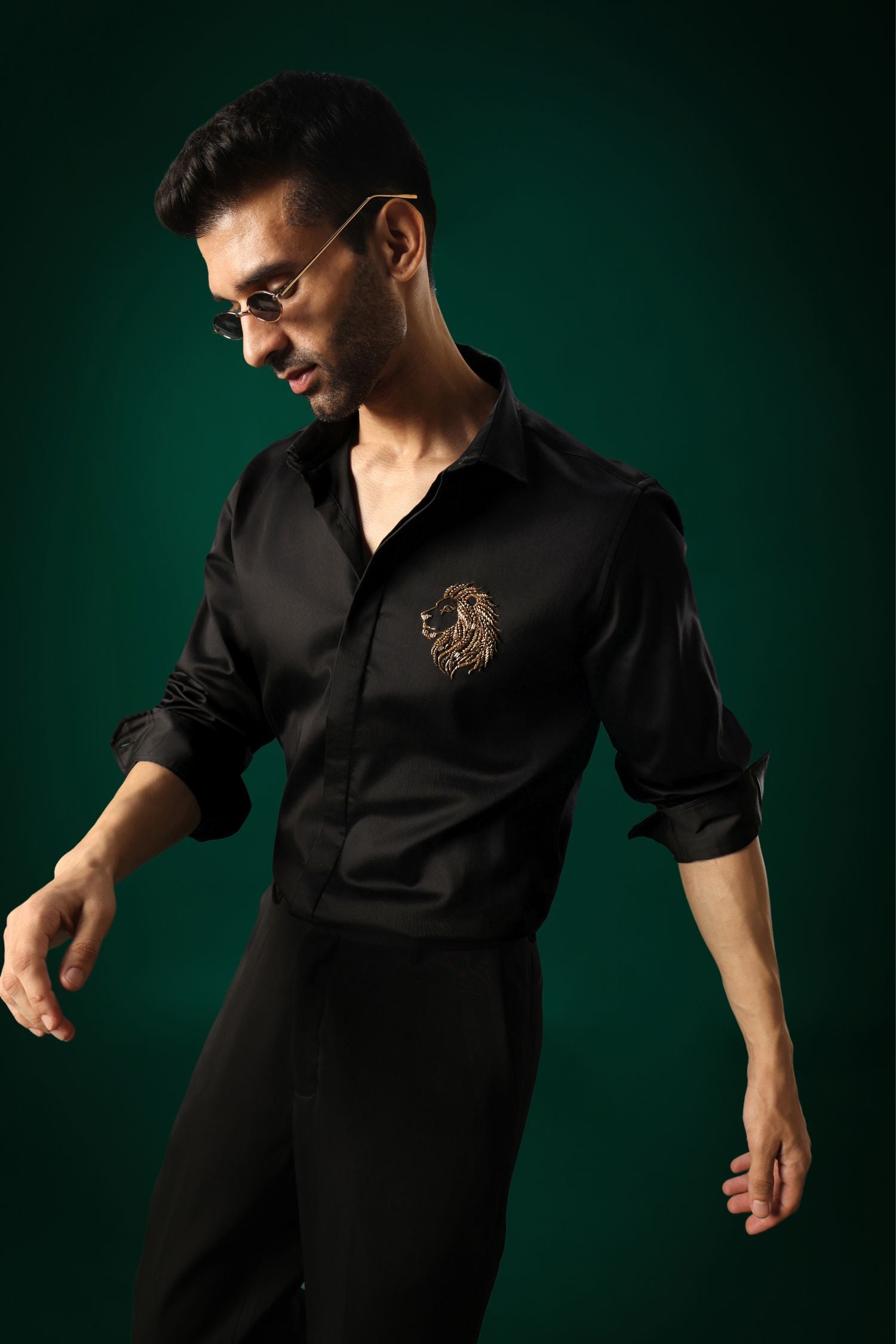 Leo(Lion) - Hand Embroidered Designer Shirt