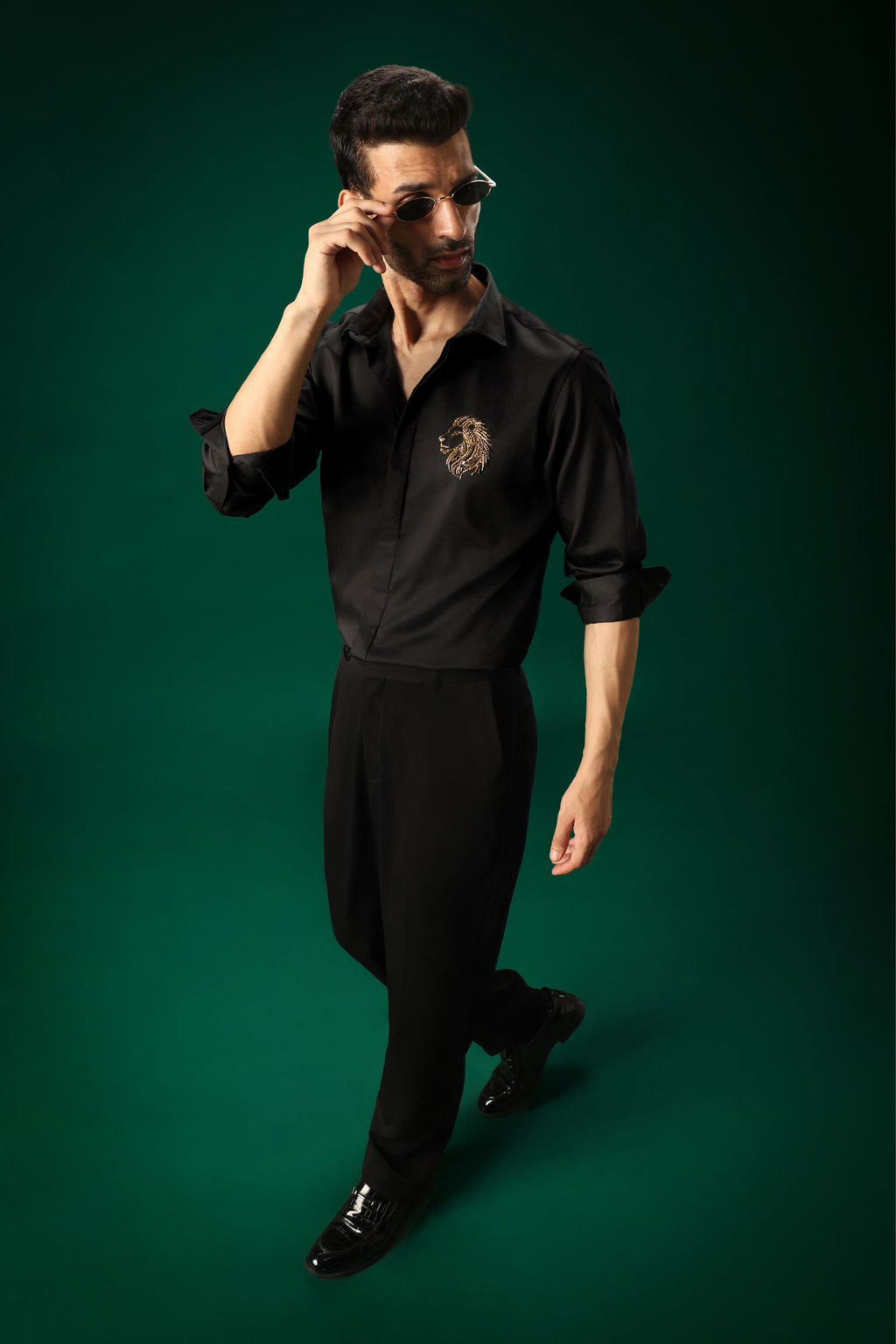 Leo(Lion) - Hand Embroidered Designer Shirt