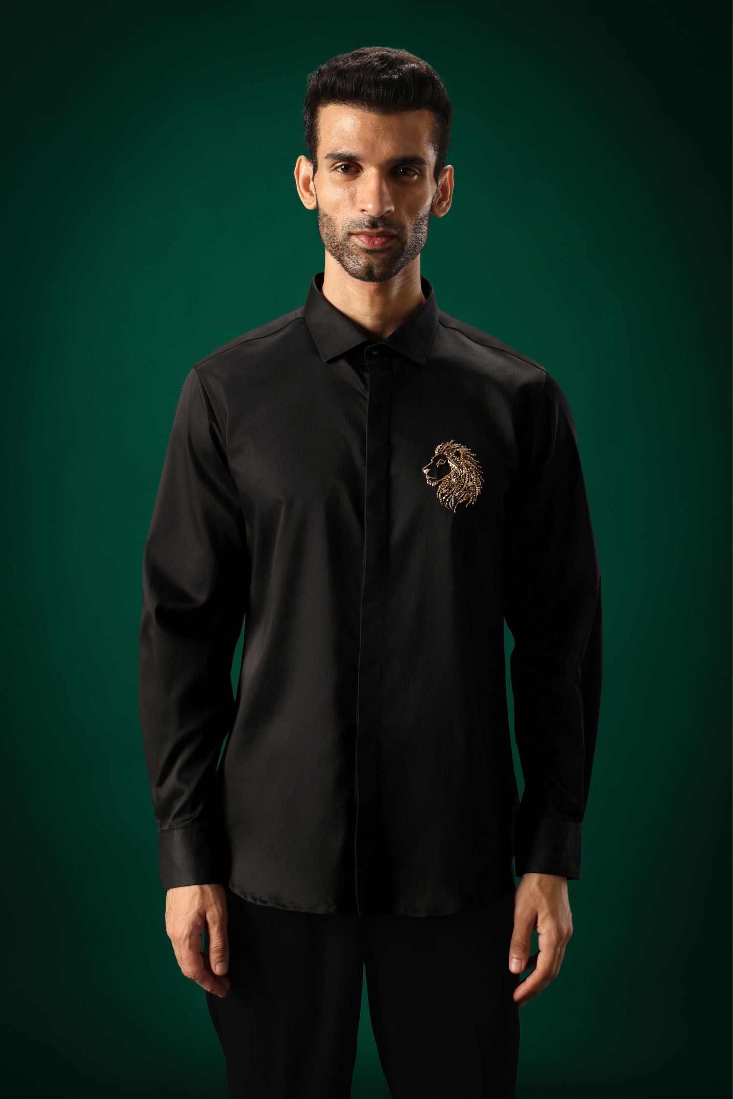 Leo(Lion) - Hand Embroidered Designer Shirt