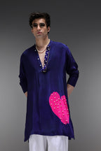 Lovestone - Hand Embroidered Designer Kurta - Navy