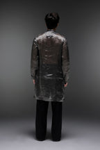 Lustre (Tissue) - Hand Embroidered Designer Kurta - Black