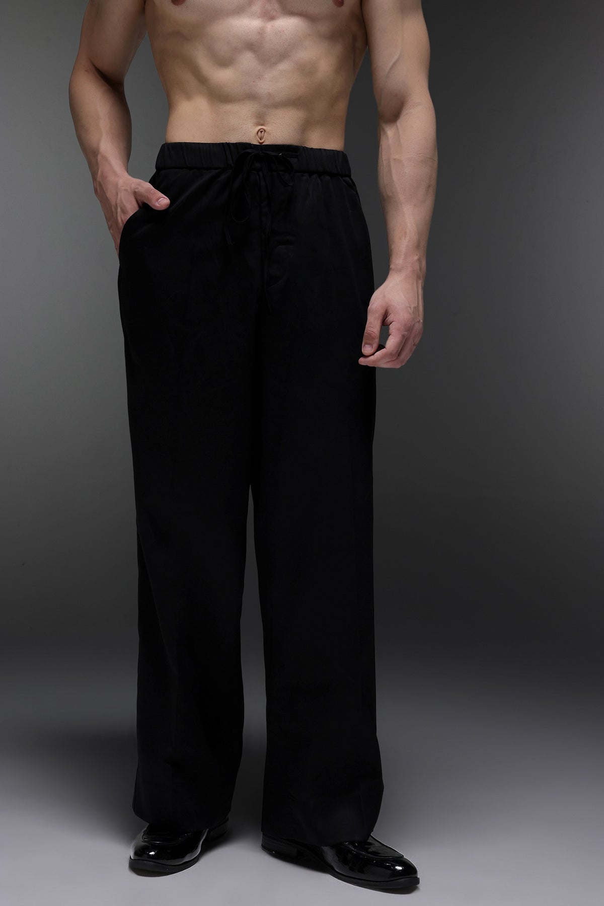 Lustre (Tissue) - Hand Embroidered Designer Kurta - Black