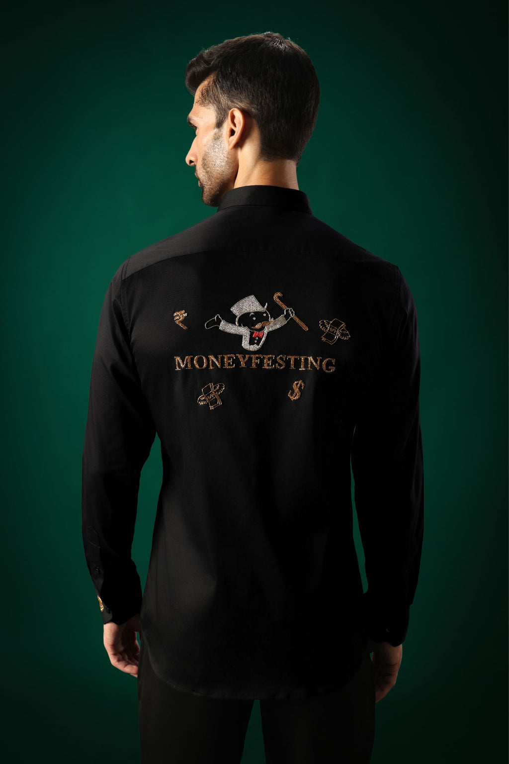 Moneyfesting - Hand Embroidered Designer Shirt