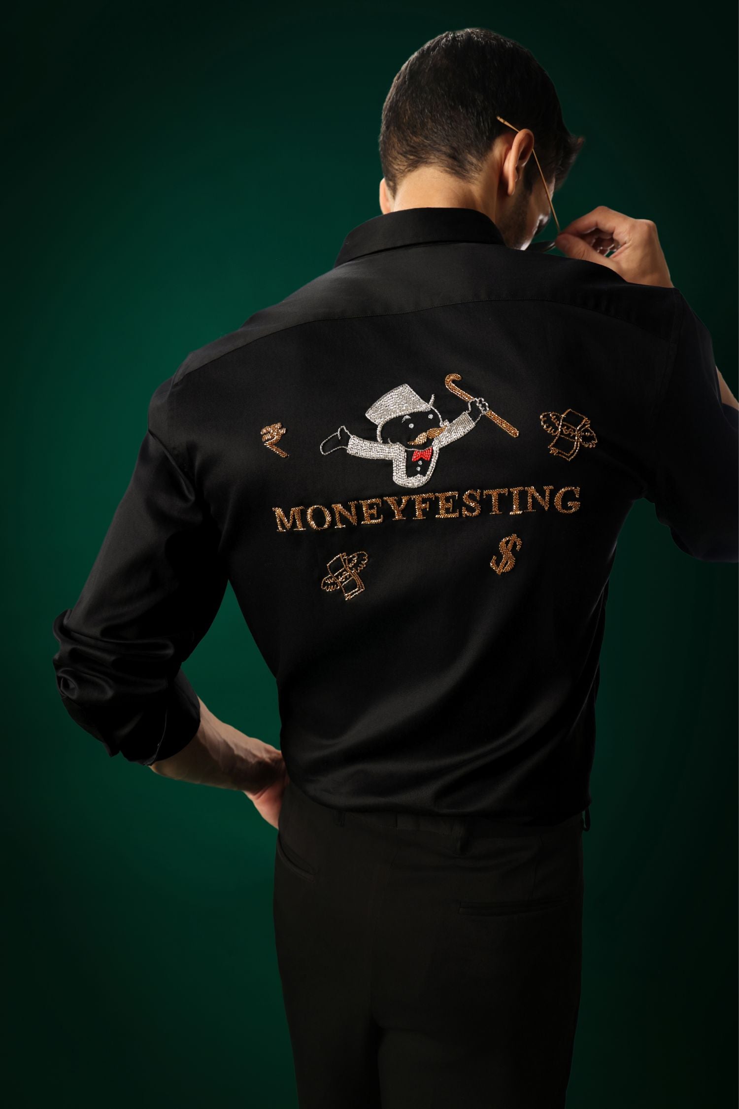 Moneyfesting - Hand Embroidered Designer Shirt