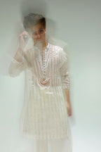 Moon - Hand Embroidered Designer Kurta - Ivory