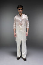 Moon - Hand Embroidered Designer Kurta - Ivory