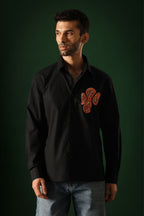 Orb - Hand Embroidered Designer Shirt - Black