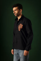 Orb - Hand Embroidered Designer Shirt - Black