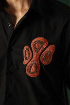 Orb - Hand Embroidered Designer Shirt - Black