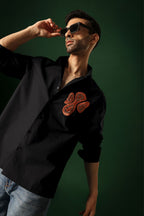 Orb - Hand Embroidered Designer Shirt - Black