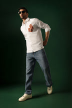 Orb - Hand Embroidered Designer Shirt - White