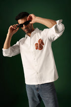 Orb - Hand Embroidered Designer Shirt - White