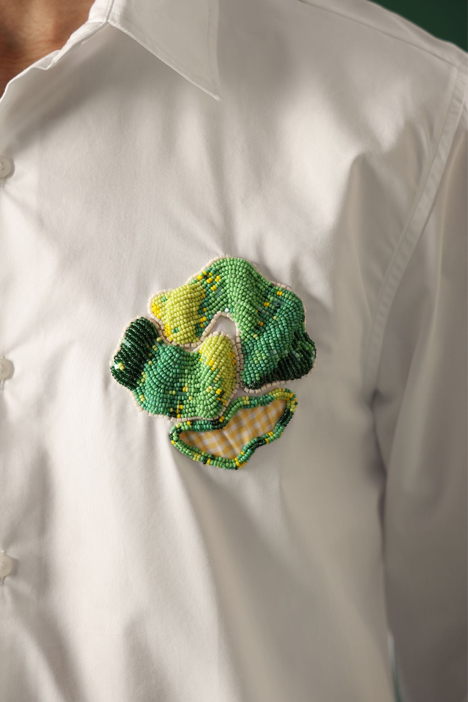 Pasture - Hand Embroidered Designer Shirt - White