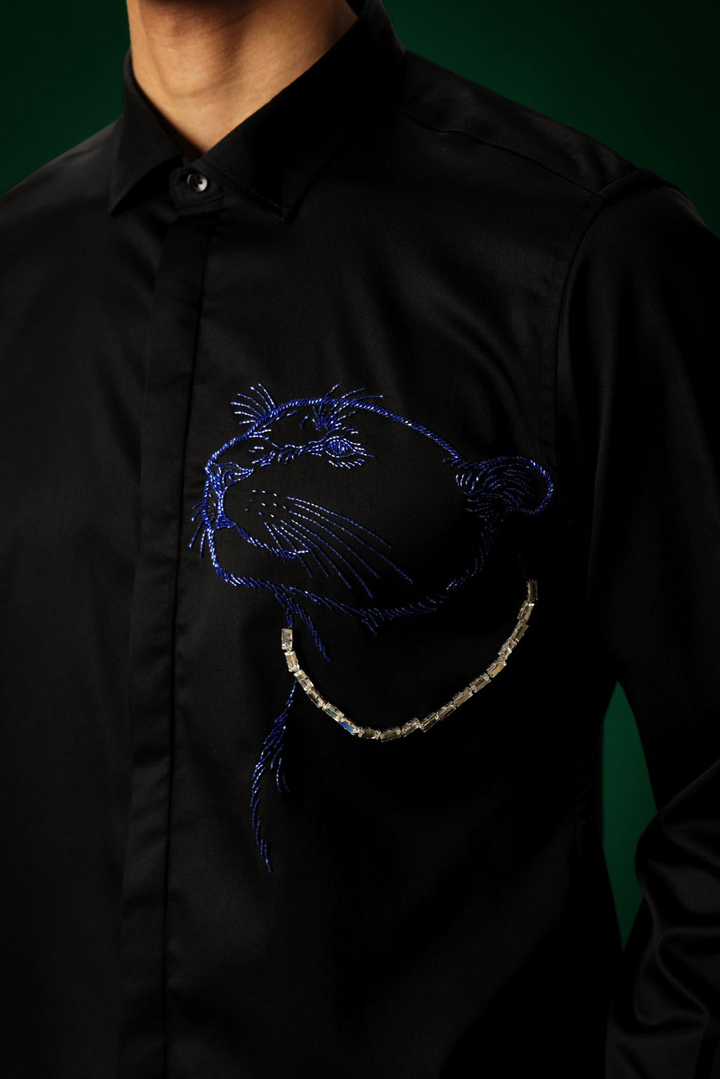Phantom(Panther) - Hand Embroidered Designer Shirt