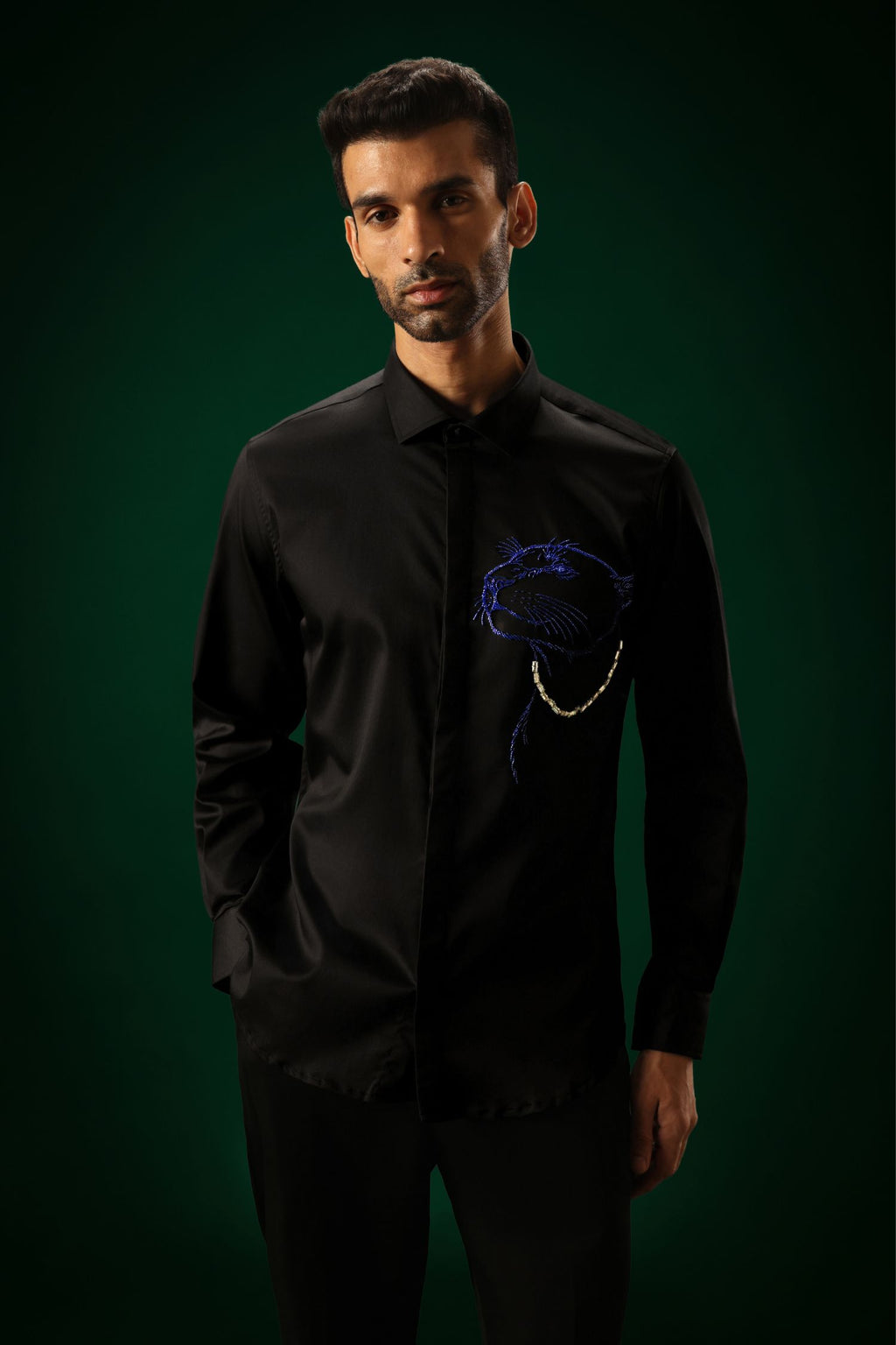 Phantom(Panther) - Hand Embroidered Designer Shirt