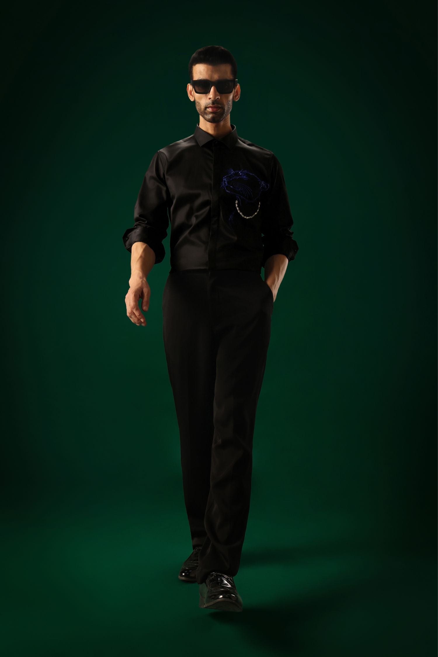 Phantom(Panther) - Hand Embroidered Designer Shirt