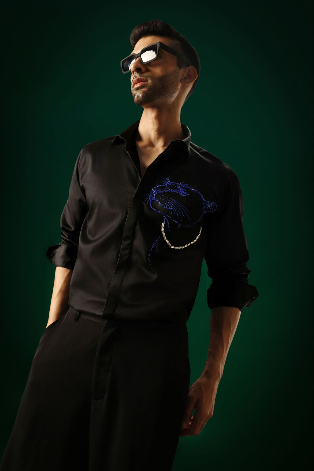 Phantom(Panther) - Hand Embroidered Designer Shirt