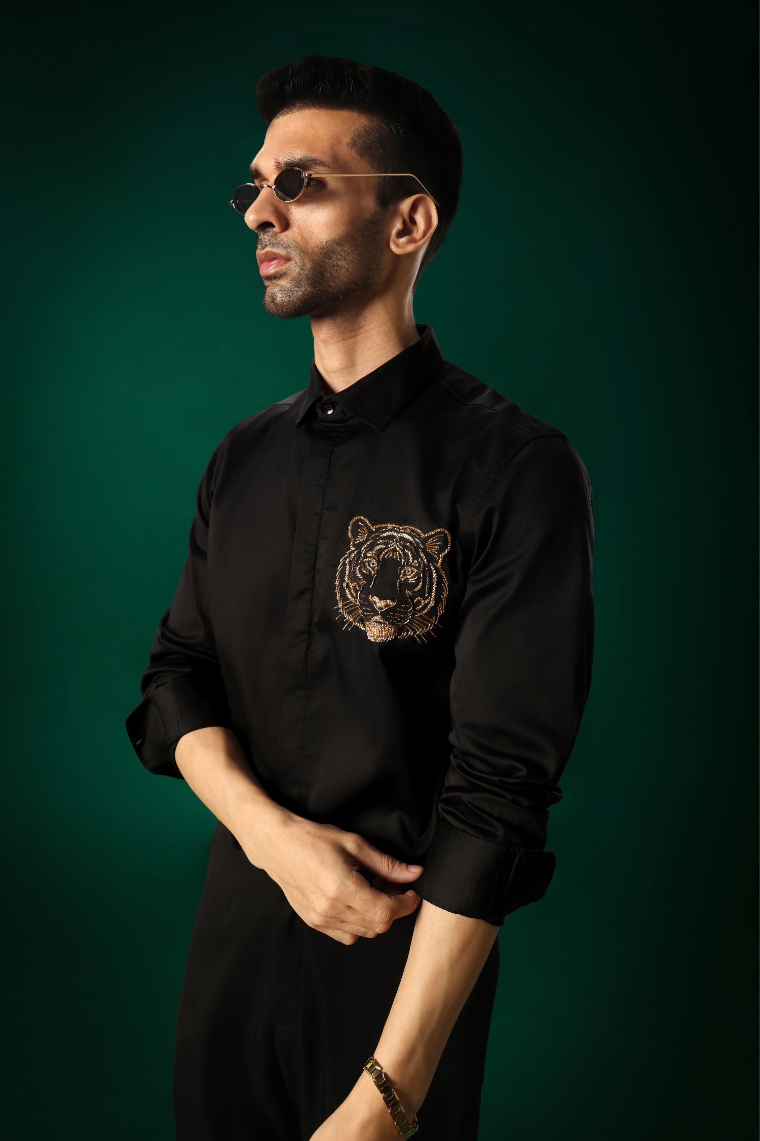 Predator(Tiger) - Hand Embroidered Designer Shirt