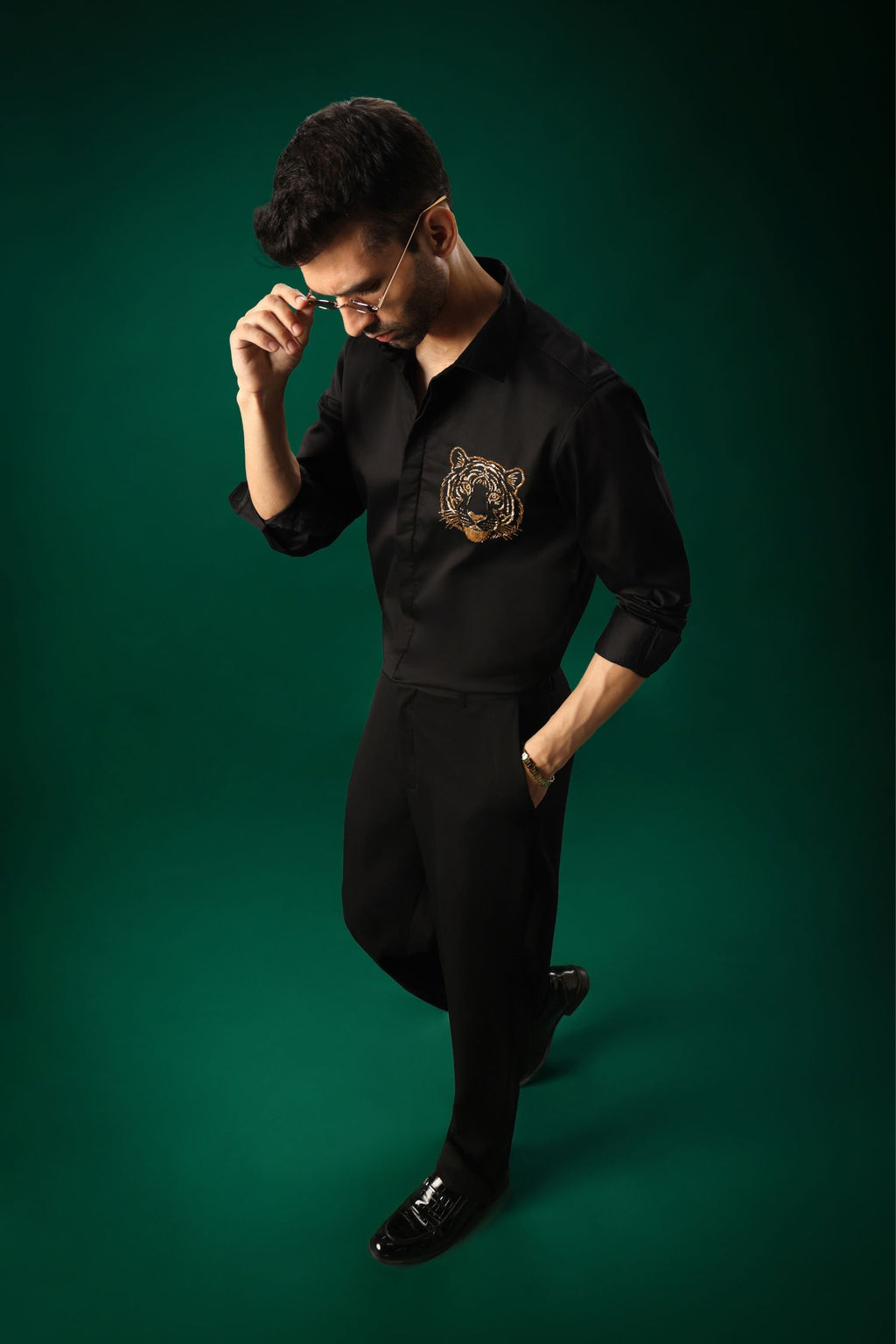 Predator(Tiger) - Hand Embroidered Designer Shirt