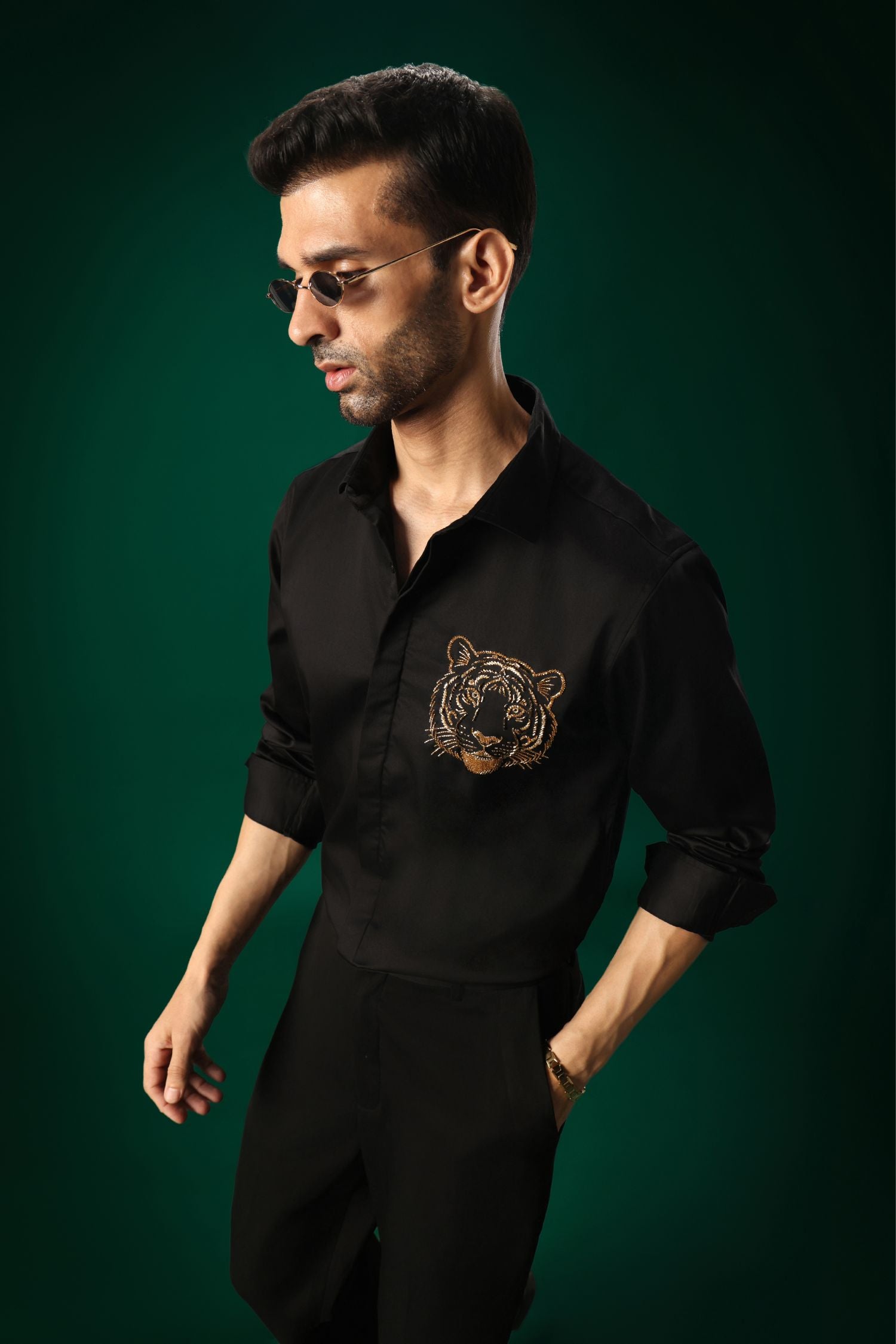 Predator(Tiger) - Hand Embroidered Designer Shirt
