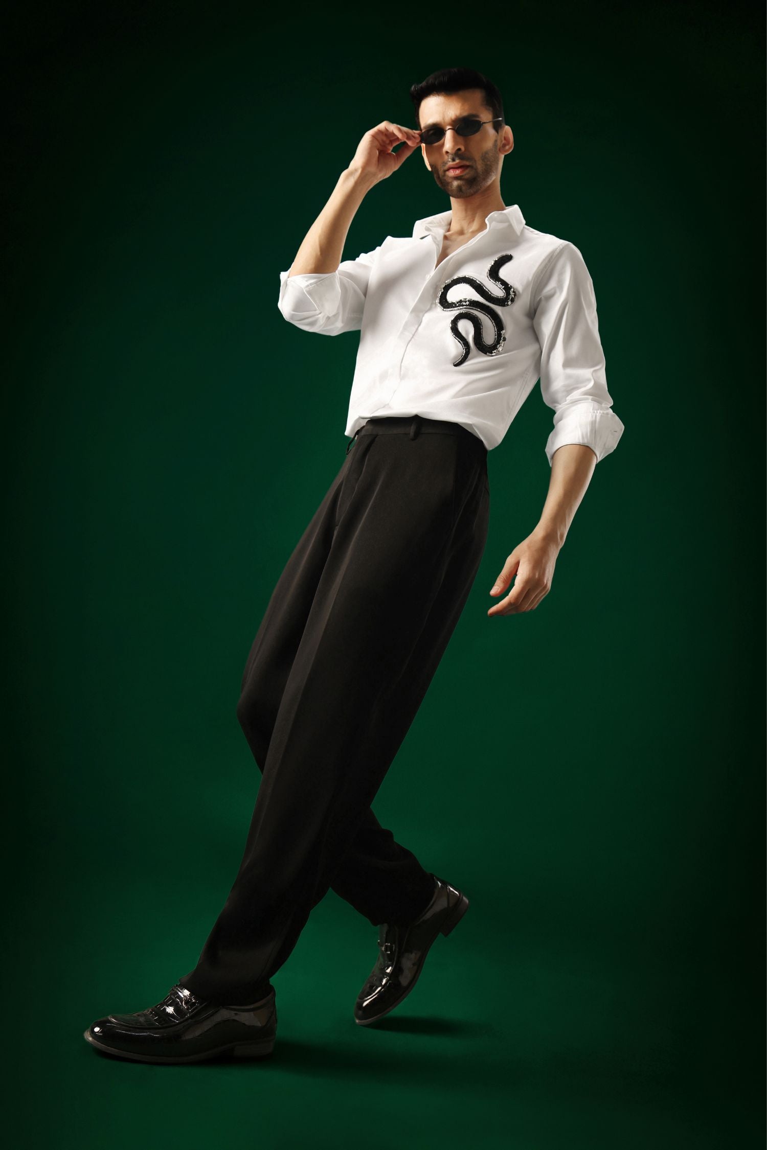 Slither(Snake) - Hand Embroidered Designer Shirt