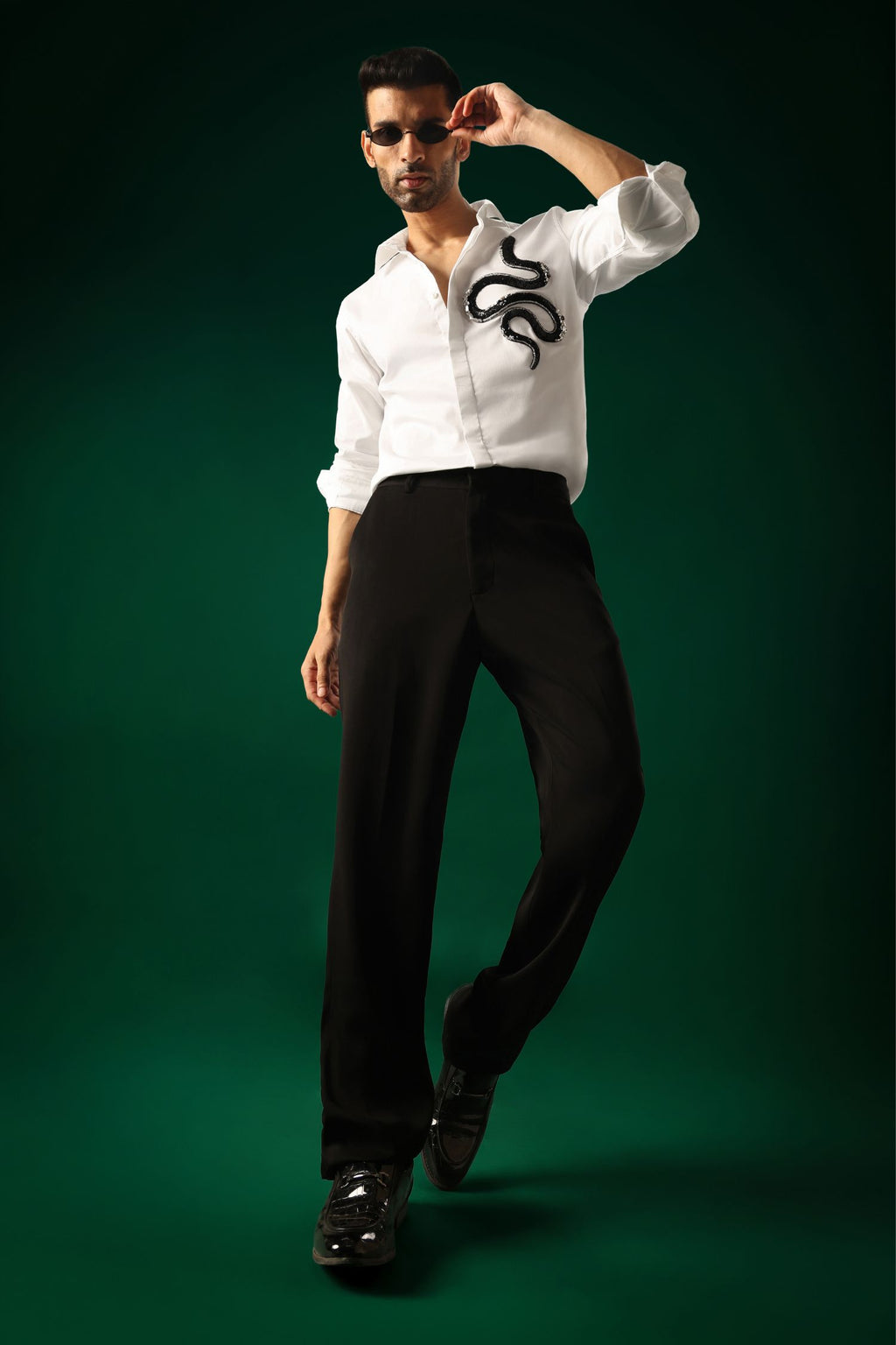 Slither(Snake) - Hand Embroidered Designer Shirt