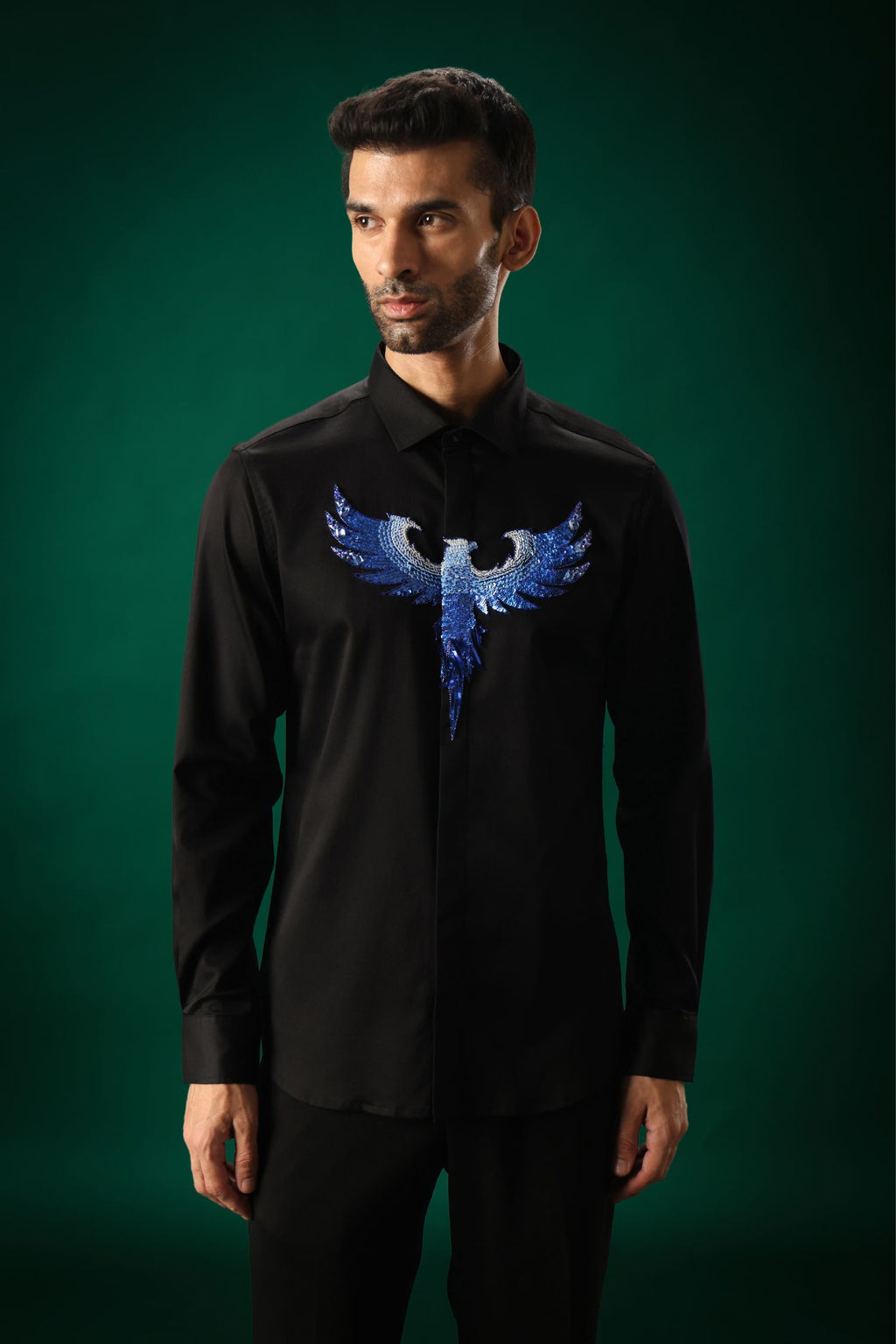 Solara(Pheonix) - Hand Embroidered Designer Shirt