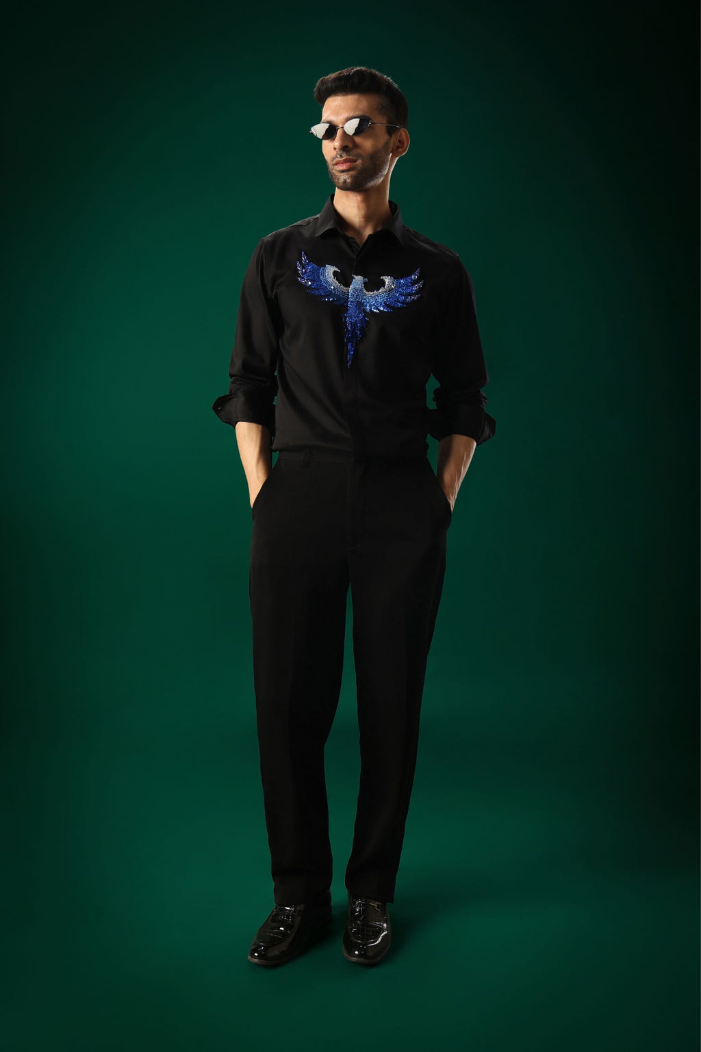 Solara(Pheonix) - Hand Embroidered Designer Shirt