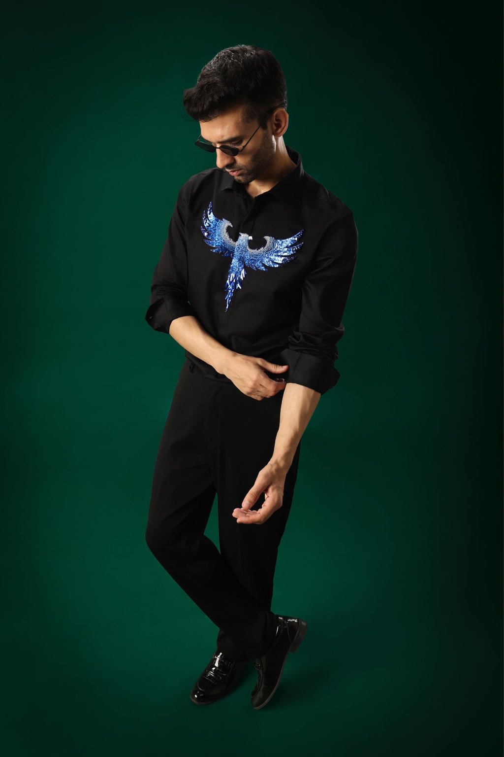 Solara(Pheonix) - Hand Embroidered Designer Shirt