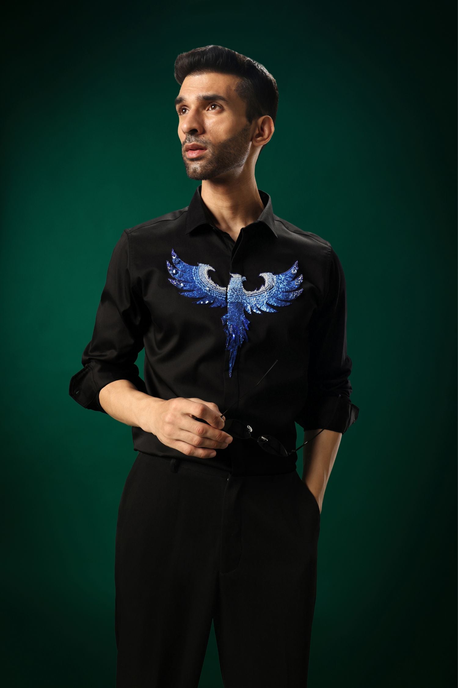 Solara(Pheonix) - Hand Embroidered Designer Shirt