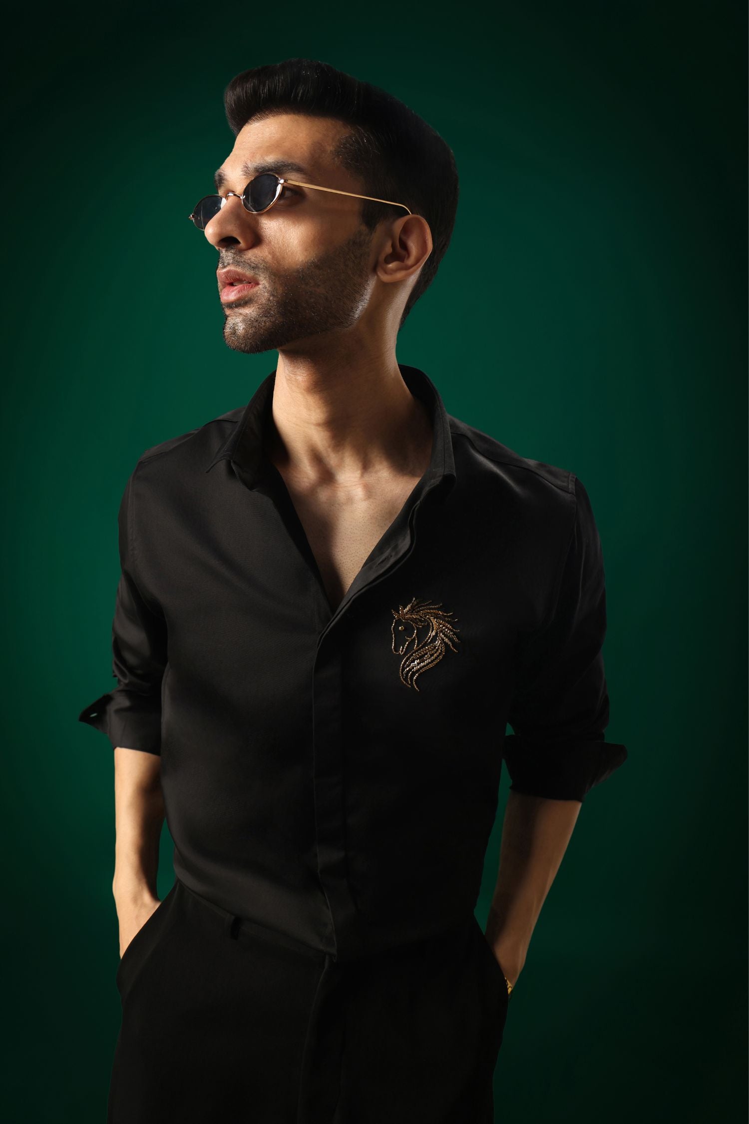Stallion (Horse) - Hand Embroidered Designer Shirt