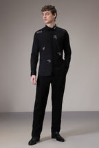 Xoxo hand embroidered designer shirt - Black