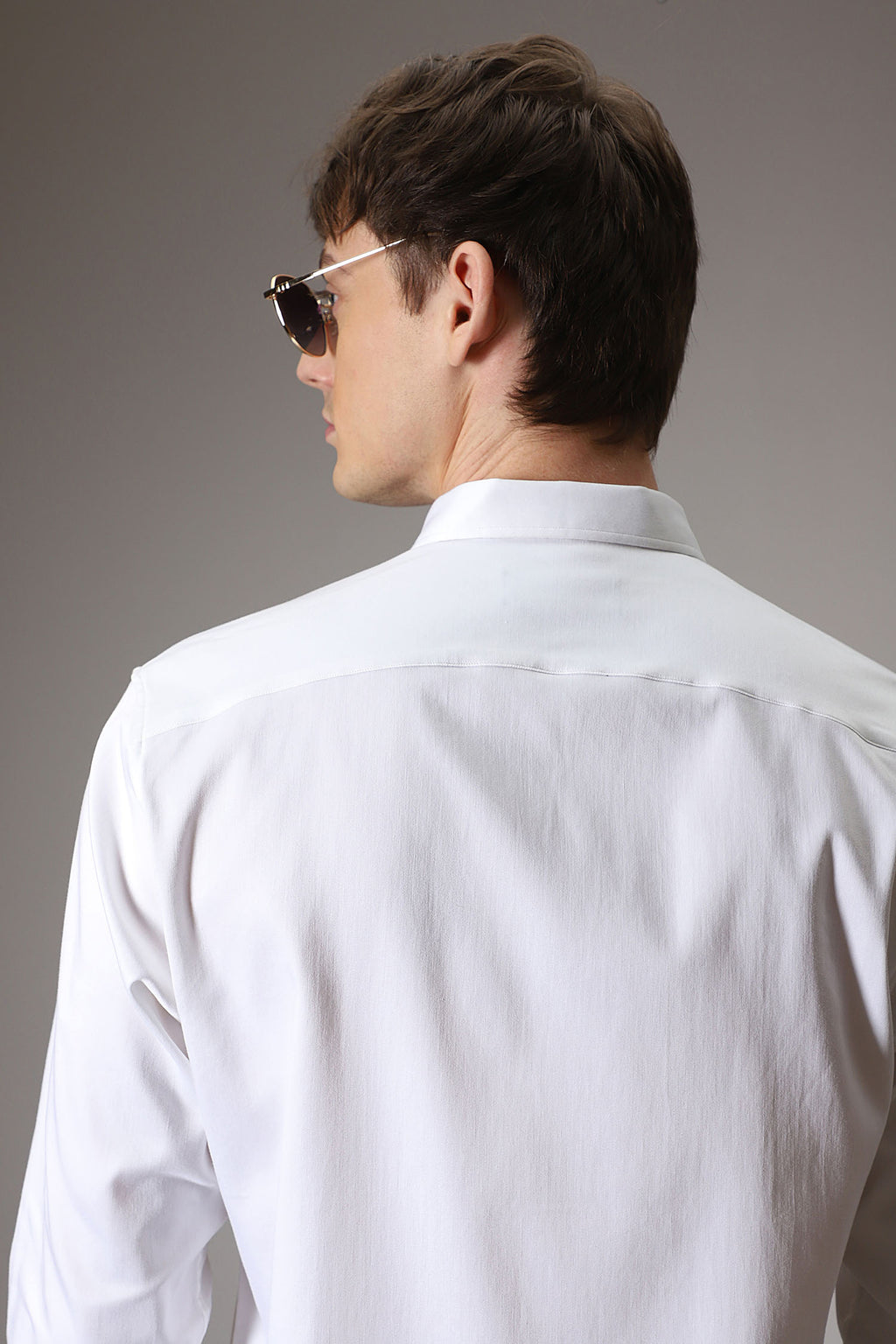 Pintuck hand embroidered designer shirt -White