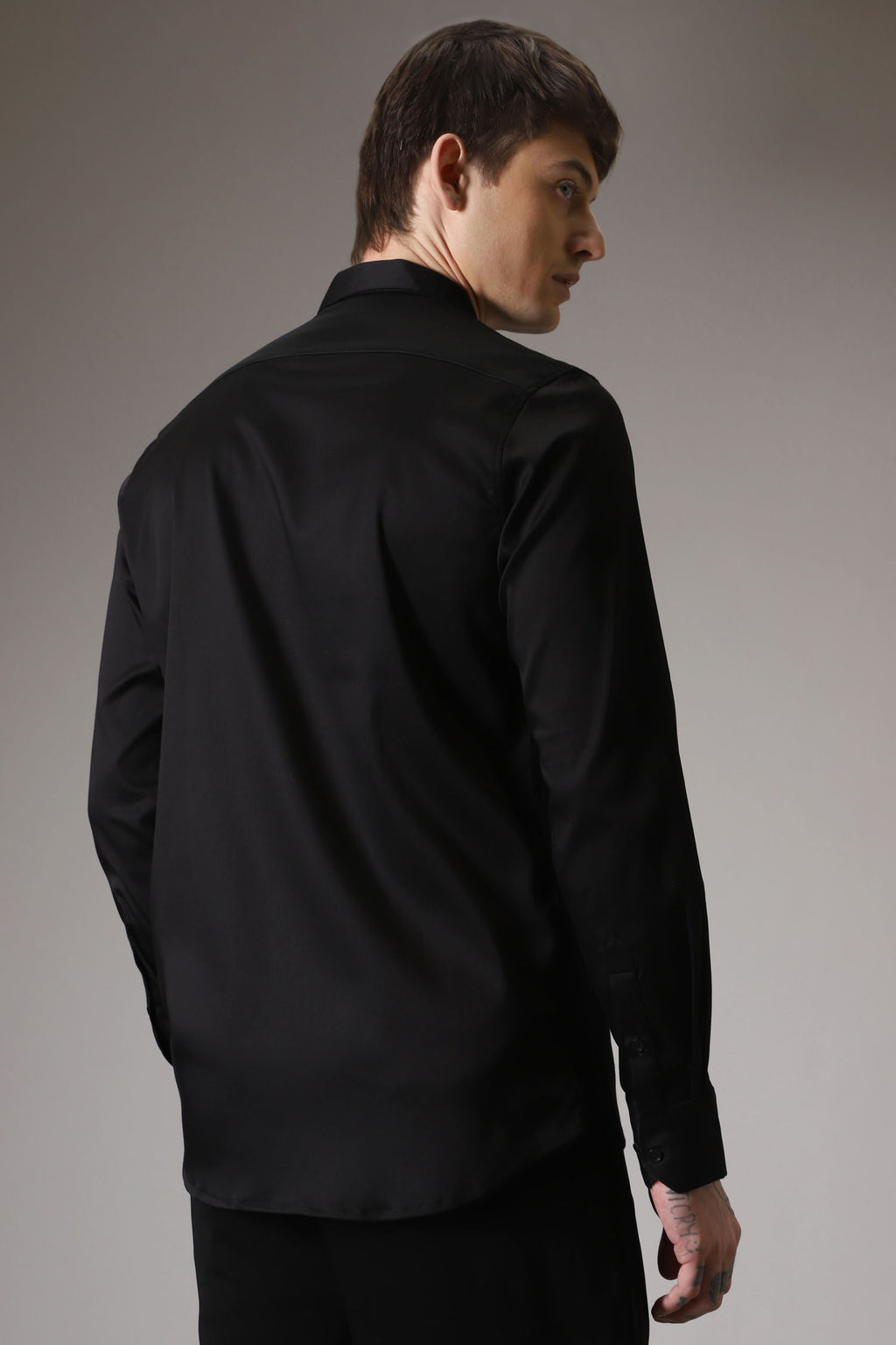 Horses hand embroidered designer shirt - Black