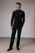 Karma hand embroidered designer shirt -Black