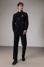 Karma hand embroidered designer shirt -Black