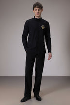 Queen Bee hand embroidered designer shirt - Black