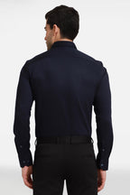 The Jaguar Hand embroidered Designer Shirt- Navy
