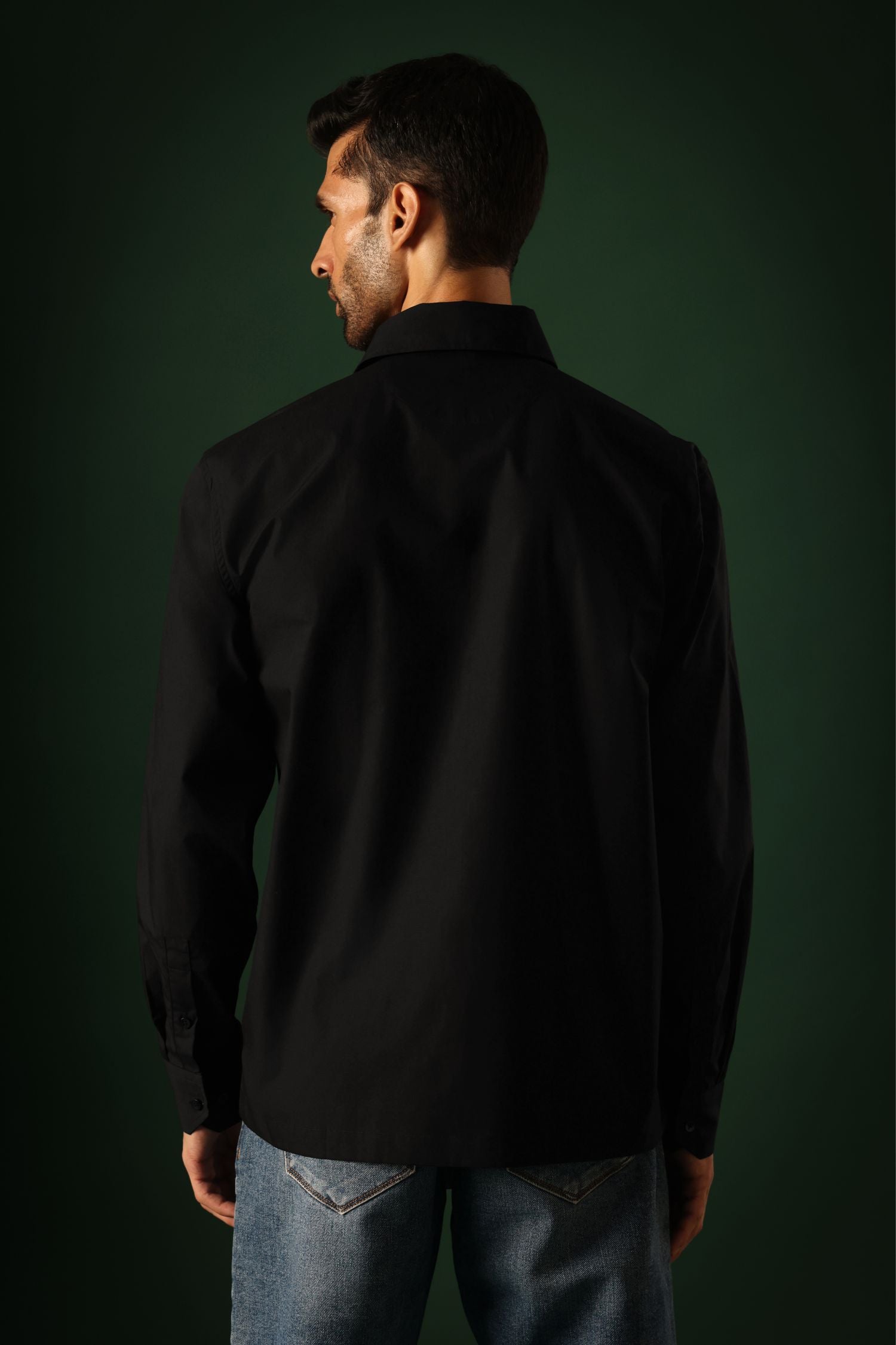 Orb - Hand Embroidered Designer Shirt - Black
