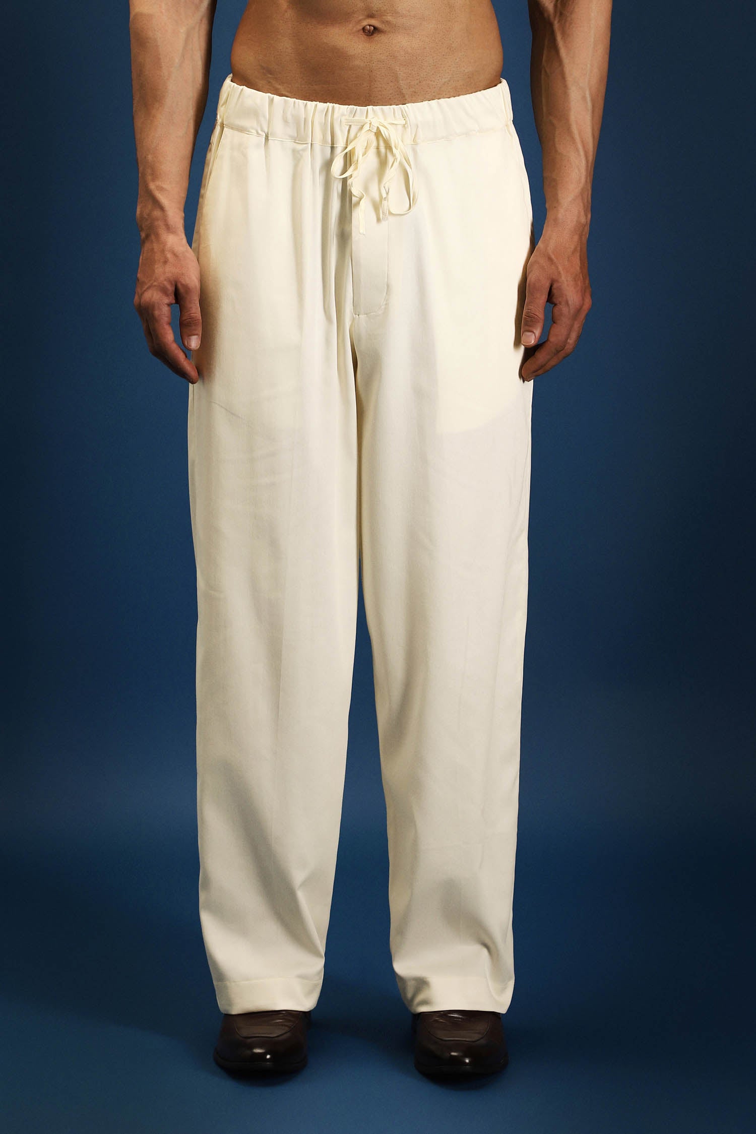 Straight Fit Trousers - Ivory